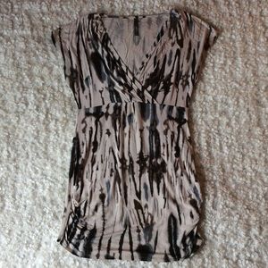 thyme maternity v-neck patterned mini dress/tunic